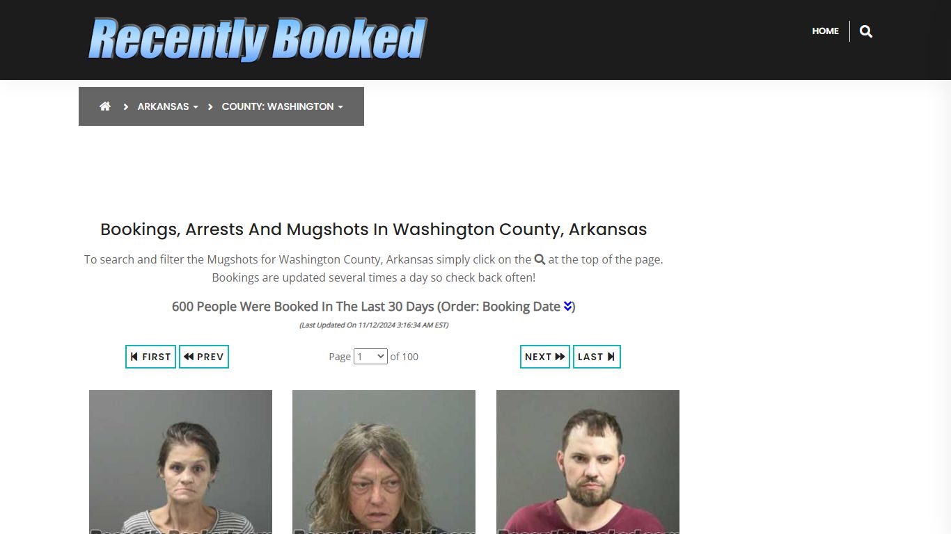 Bookings, Arrests and Mugshots in Washington County, Arkansas