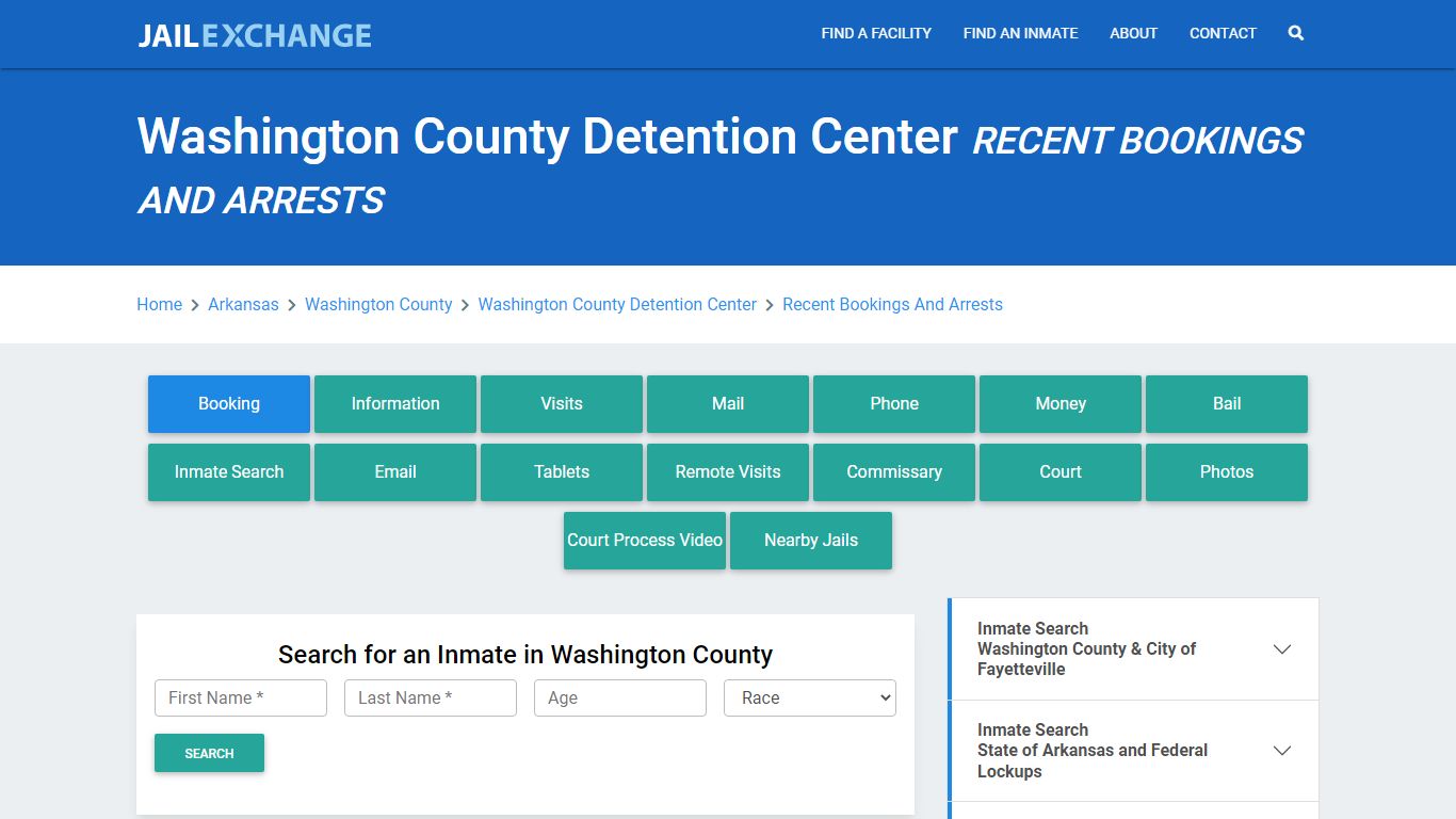 Washington County Detention Center Recent Bookings And Arrests