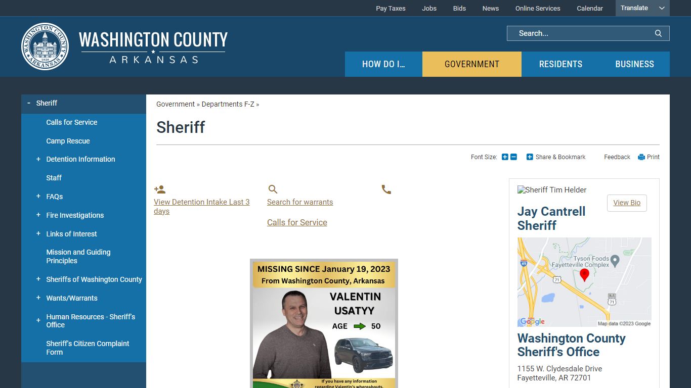 Sheriff | Washington County, AR